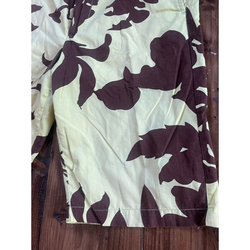 Triple Five Soul Mens Abstract Floral Camo Shorts Yellow Brown Size 32 - Picture 3 of 8